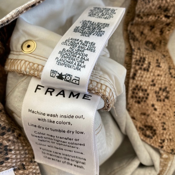 Frame Le Crop Mini Boot Snake Mid Rise Size 25 - Picture 12 of 13